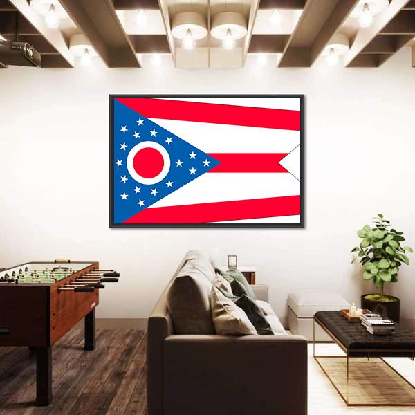 Ohio State Flag Canvas Wall Art-5 Horizontal-Gallery Wrap-22" x 12"-Tiaracle