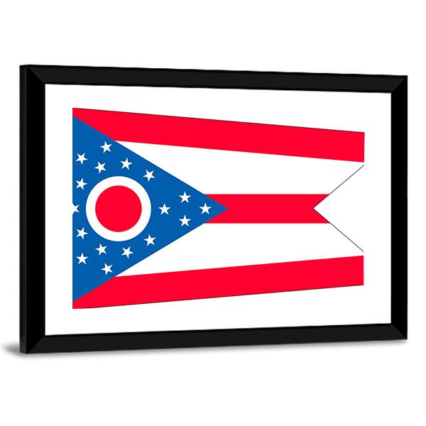Ohio State Flag Canvas Wall Art-5 Horizontal-Gallery Wrap-22" x 12"-Tiaracle