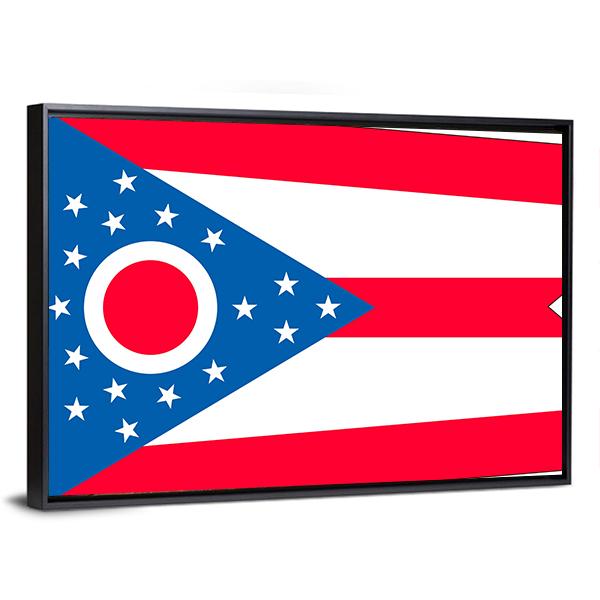Ohio State Flag Canvas Wall Art-5 Horizontal-Gallery Wrap-22" x 12"-Tiaracle
