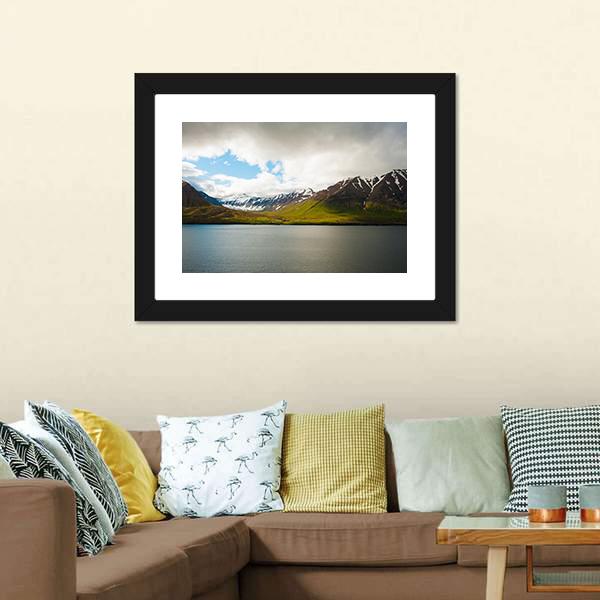 Olafsfjordur In Winter Canvas Wall Art-3 Horizontal-Gallery Wrap-25" x 16"-Tiaracle