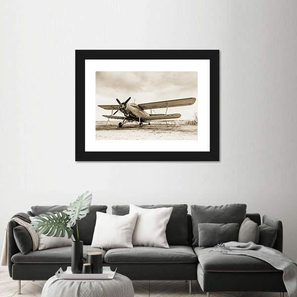 Old Airplane Canvas Wall Art-5 Horizontal-Gallery Wrap-22" x 12"-Tiaracle