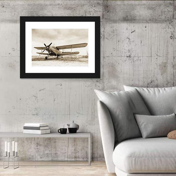 Old Airplane Canvas Wall Art-5 Horizontal-Gallery Wrap-22" x 12"-Tiaracle