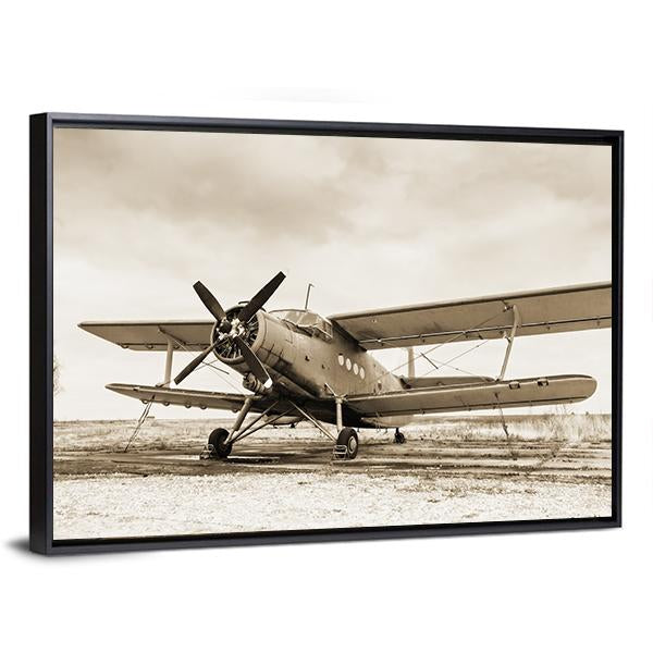 Old Airplane Canvas Wall Art-5 Horizontal-Gallery Wrap-22" x 12"-Tiaracle