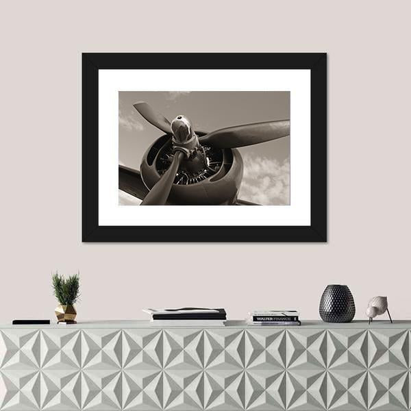 Old Airplane Propeller Canvas Wall Art-1 Piece-Framed Print-20" x 16"-Tiaracle