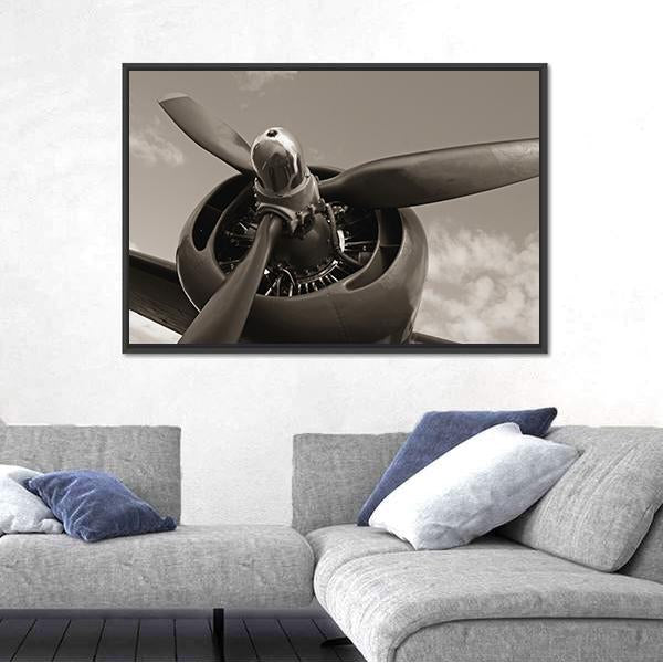 Old Airplane Propeller Canvas Wall Art-5 Horizontal-Gallery Wrap-22" x 12"-Tiaracle