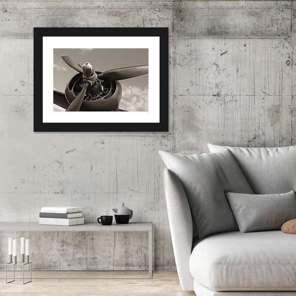 Old Airplane Propeller Canvas Wall Art-5 Horizontal-Gallery Wrap-22" x 12"-Tiaracle