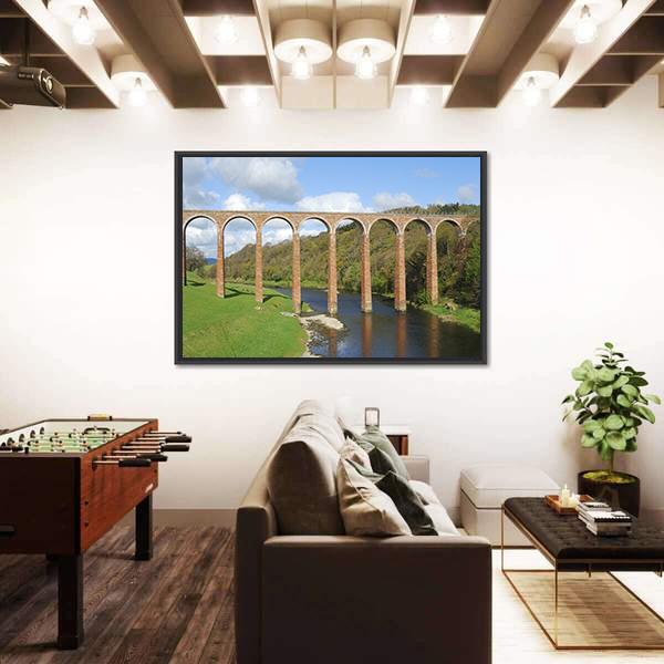Old Bridge Over River Tweed Canvas Wall Art-5 Horizontal-Gallery Wrap-22" x 12"-Tiaracle