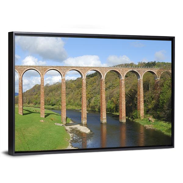 Old Bridge Over River Tweed Canvas Wall Art-5 Horizontal-Gallery Wrap-22" x 12"-Tiaracle