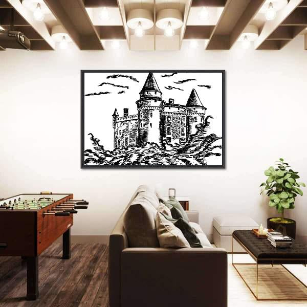 Old Castle Canvas Wall Art-5 Horizontal-Gallery Wrap-22" x 12"-Tiaracle