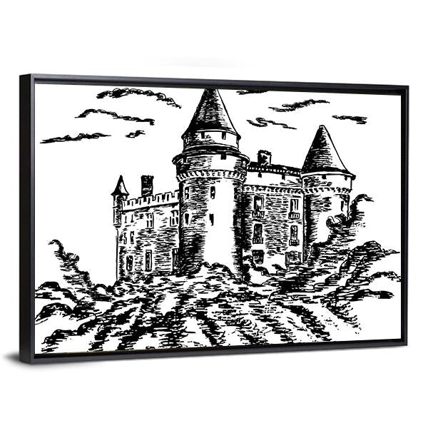 Old Castle Canvas Wall Art-5 Horizontal-Gallery Wrap-22" x 12"-Tiaracle