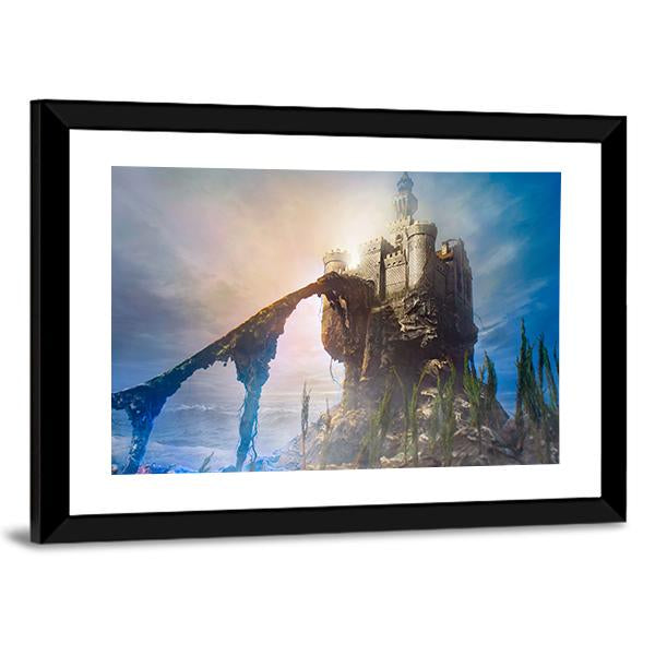 Old Castle On Hill Canvas Wall Art-5 Horizontal-Gallery Wrap-22" x 12"-Tiaracle