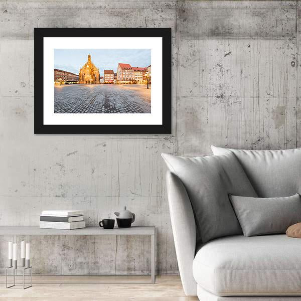 Old Cathedral In Nurnberg City Canvas Wall Art-5 Horizontal-Gallery Wrap-22" x 12"-Tiaracle