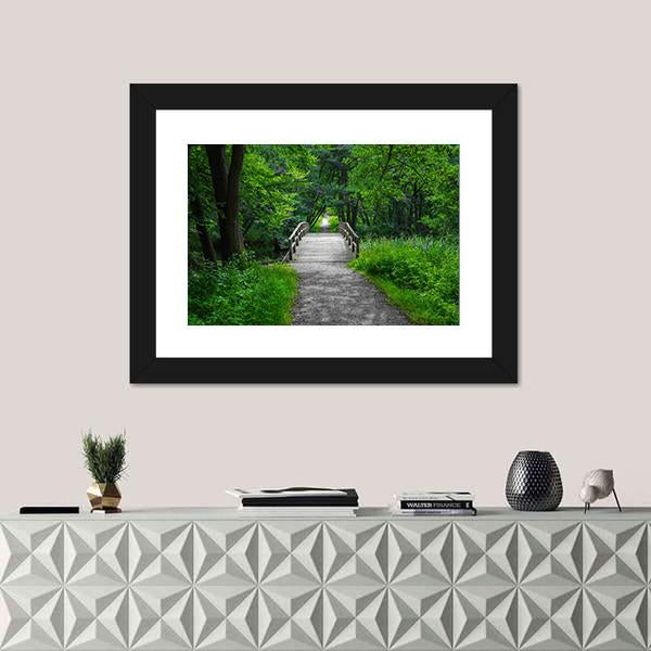 Old Charming Wooden Bridge Canvas Wall Art-1 Piece-Framed Print-20" x 16"-Tiaracle