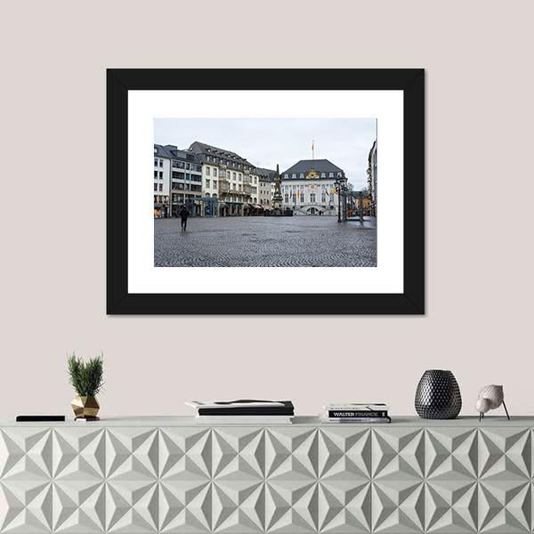 Old Houses In Bonn Canvas Wall Art-1 Piece-Framed Print-20" x 16"-Tiaracle