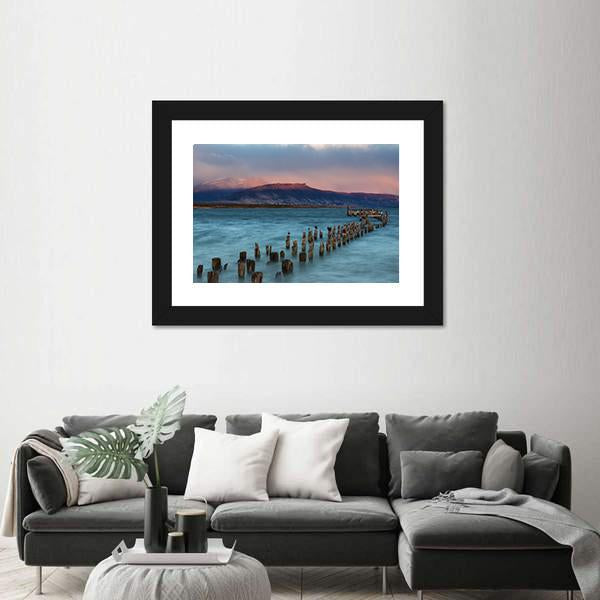 Old Landing Stage Chile Canvas Wall Art-5 Horizontal-Gallery Wrap-22" x 12"-Tiaracle