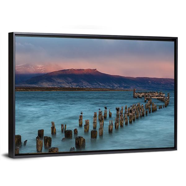 Old Landing Stage Chile Canvas Wall Art-5 Horizontal-Gallery Wrap-22" x 12"-Tiaracle