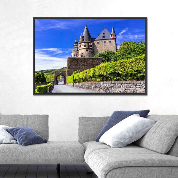 Old Medieval Castle Burresheim Canvas Wall Art-5 Horizontal-Gallery Wrap-22" x 12"-Tiaracle