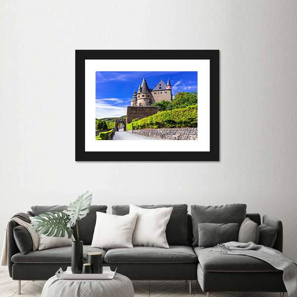 Old Medieval Castle Burresheim Canvas Wall Art-5 Horizontal-Gallery Wrap-22" x 12"-Tiaracle