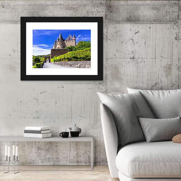 Old Medieval Castle Burresheim Canvas Wall Art-5 Horizontal-Gallery Wrap-22" x 12"-Tiaracle
