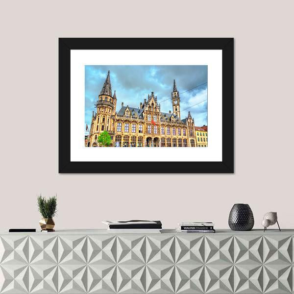 Old Post Office In Ghent Canvas Wall Art-1 Piece-Framed Print-20" x 16"-Tiaracle