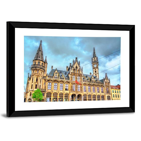 Old Post Office In Ghent Canvas Wall Art-5 Horizontal-Gallery Wrap-22" x 12"-Tiaracle