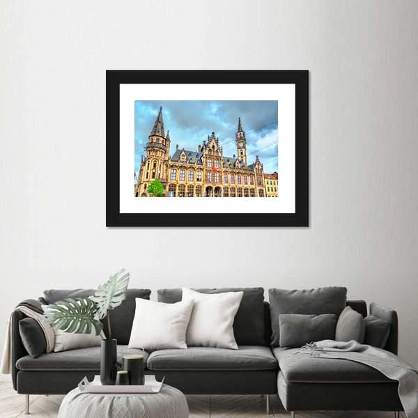 Old Post Office In Ghent Canvas Wall Art-5 Horizontal-Gallery Wrap-22" x 12"-Tiaracle