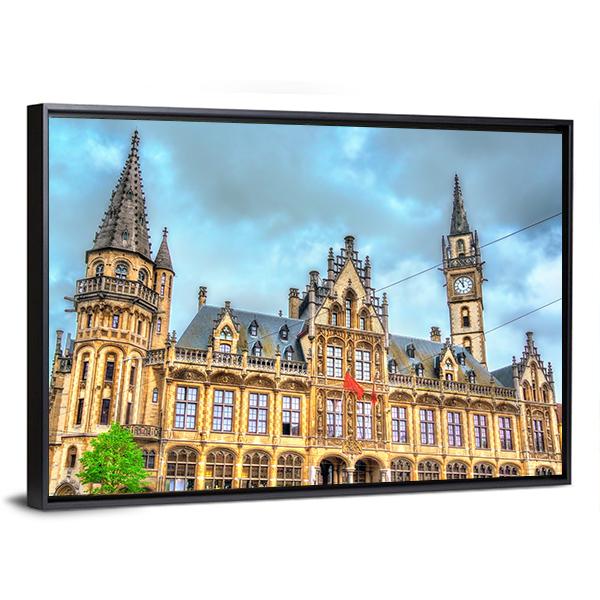 Old Post Office In Ghent Canvas Wall Art-5 Horizontal-Gallery Wrap-22" x 12"-Tiaracle