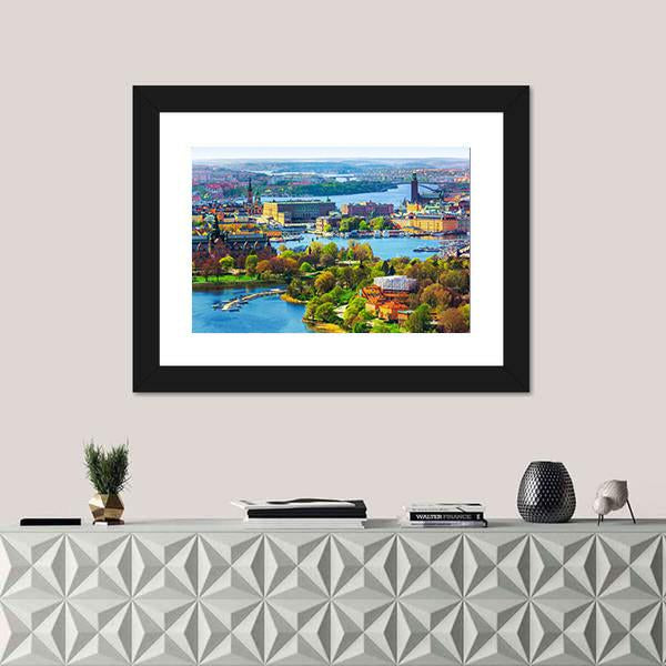 Old Town Gamla Stan Canvas Wall Art-1 Piece-Framed Print-20" x 16"-Tiaracle