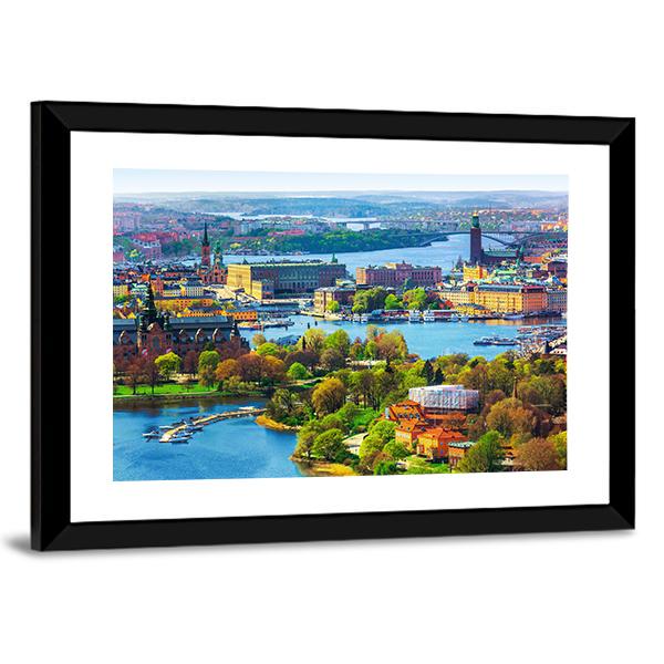 Old Town Gamla Stan Canvas Wall Art-5 Horizontal-Gallery Wrap-22" x 12"-Tiaracle