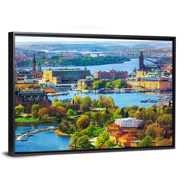 Old Town Gamla Stan Canvas Wall Art-5 Horizontal-Gallery Wrap-22" x 12"-Tiaracle