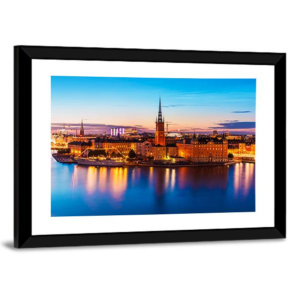 Old Town Gamla Stan Stockholm Canvas Wall Art-5 Horizontal-Gallery Wrap-22" x 12"-Tiaracle