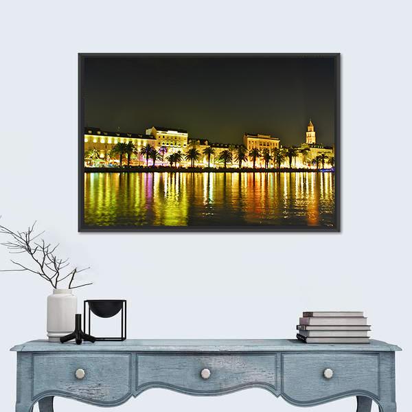 Old Town In Croatia Canvas Wall Art-1 Piece-Floating Frame-24" x 16"-Tiaracle