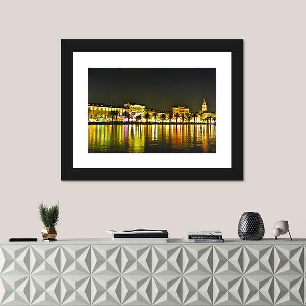 Old Town In Croatia Canvas Wall Art-1 Piece-Framed Print-20" x 16"-Tiaracle