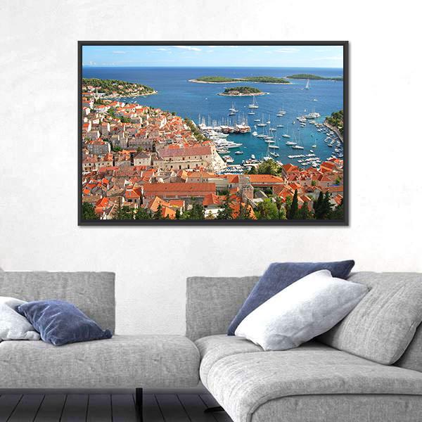 Old Town Of Hvar Croatia Canvas Wall Art-5 Horizontal-Gallery Wrap-22" x 12"-Tiaracle