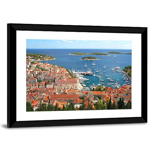 Old Town Of Hvar Croatia Canvas Wall Art-5 Horizontal-Gallery Wrap-22" x 12"-Tiaracle