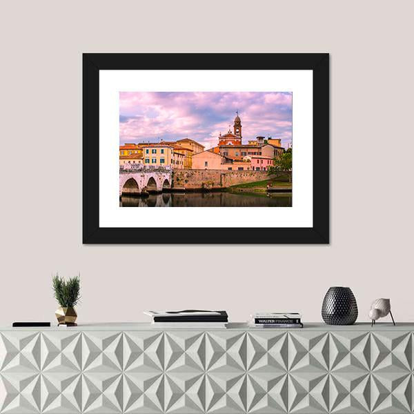 Old Town Rimini Canvas Wall Art-1 Piece-Framed Print-20" x 16"-Tiaracle