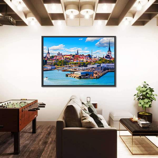 Old Town & Sea Port Canvas Wall Art-5 Horizontal-Gallery Wrap-22" x 12"-Tiaracle