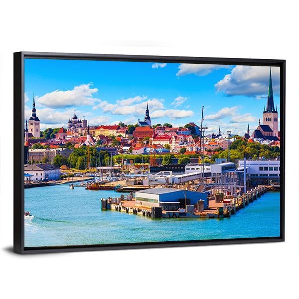 Old Town & Sea Port Canvas Wall Art-5 Horizontal-Gallery Wrap-22" x 12"-Tiaracle
