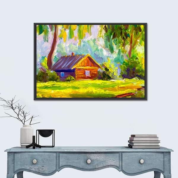 Old Wooden House Canvas Wall Art-3 Horizontal-Gallery Wrap-25" x 16"-Tiaracle