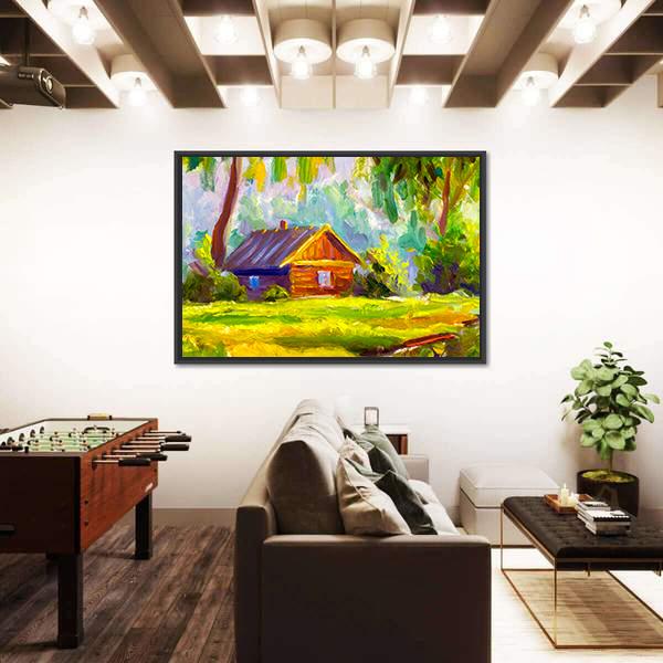 Old Wooden House Canvas Wall Art-3 Horizontal-Gallery Wrap-25" x 16"-Tiaracle
