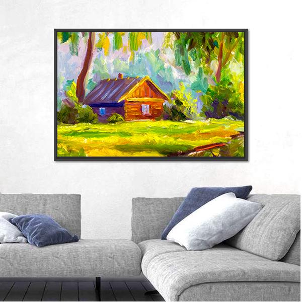 Old Wooden House Canvas Wall Art-3 Horizontal-Gallery Wrap-25" x 16"-Tiaracle