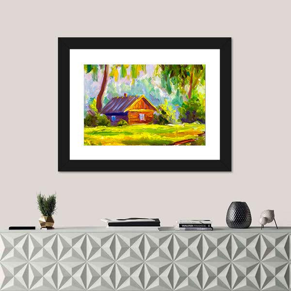 Old Wooden House Canvas Wall Art-3 Horizontal-Gallery Wrap-25" x 16"-Tiaracle