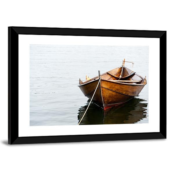 Old Wooden Row Boat Canvas Wall Art-5 Horizontal-Gallery Wrap-22" x 12"-Tiaracle