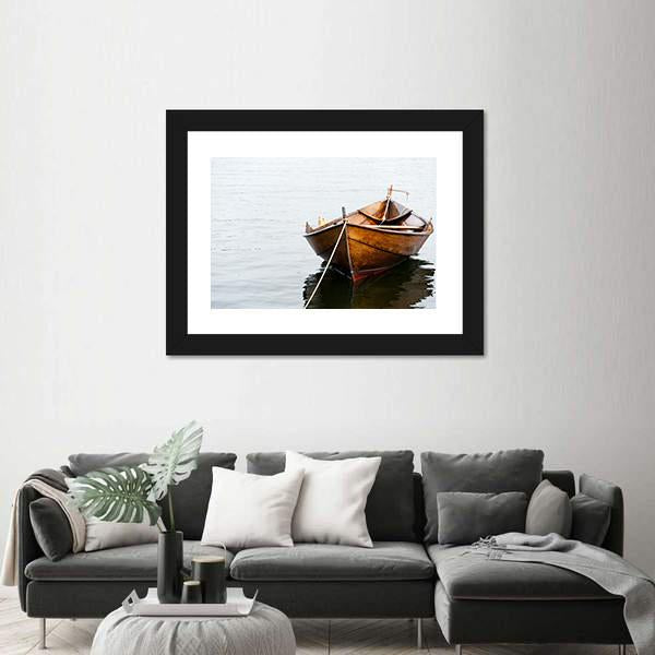 Old Wooden Row Boat Canvas Wall Art-5 Horizontal-Gallery Wrap-22" x 12"-Tiaracle