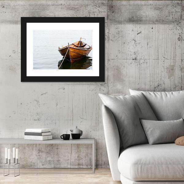Old Wooden Row Boat Canvas Wall Art-5 Horizontal-Gallery Wrap-22" x 12"-Tiaracle