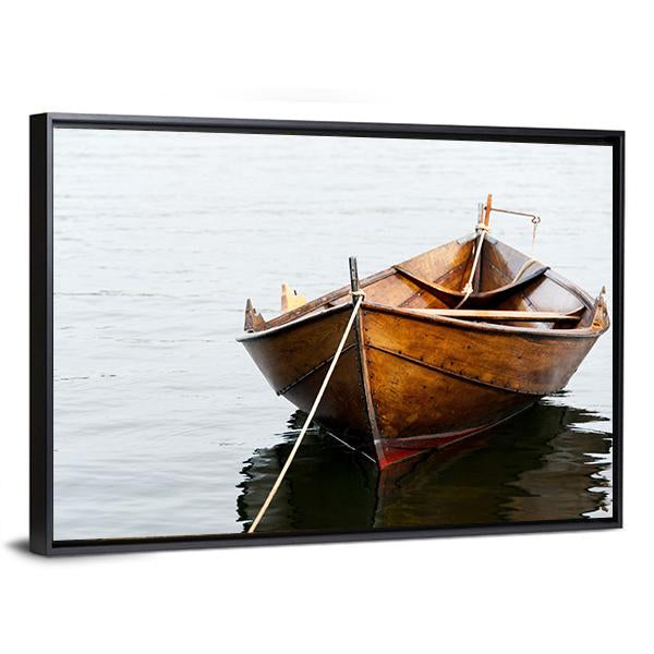 Old Wooden Row Boat Canvas Wall Art-5 Horizontal-Gallery Wrap-22" x 12"-Tiaracle