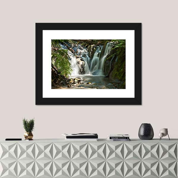 Olinda Falls Near Melbourne Canvas Wall Art-1 Piece-Framed Print-20" x 16"-Tiaracle