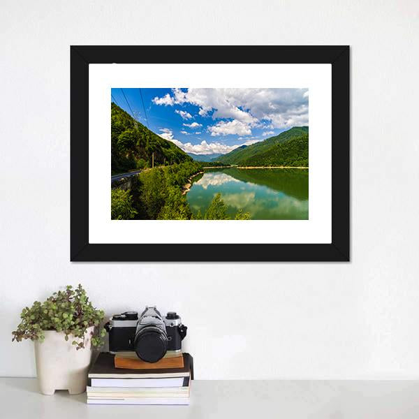 Olt River In Romania Canvas Wall Art-1 Piece-Framed Print-20" x 16"-Tiaracle