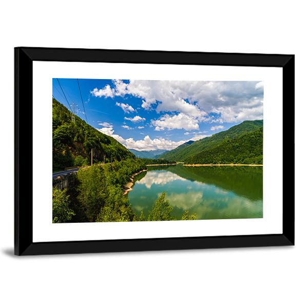 Olt River In Romania Canvas Wall Art-5 Horizontal-Gallery Wrap-22" x 12"-Tiaracle
