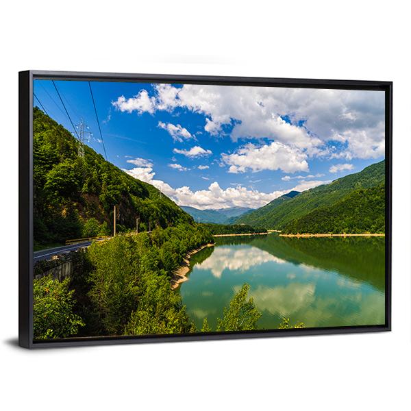 Olt River In Romania Canvas Wall Art-5 Horizontal-Gallery Wrap-22" x 12"-Tiaracle